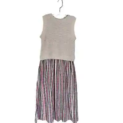 $40 • Buy Zara Contrasting Sweater Striped Skirt Midi Sleeveless Dress Size Small