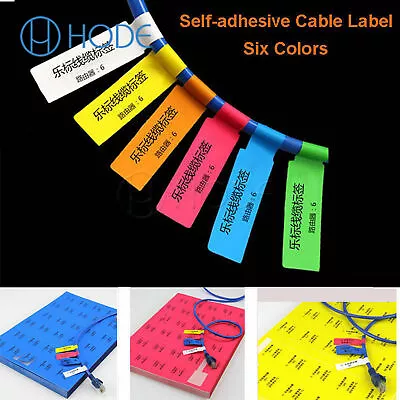 300pcs 10 Sheets A4 Self-adhesive Cable Labels Identification Markers Tags UK • £4.94