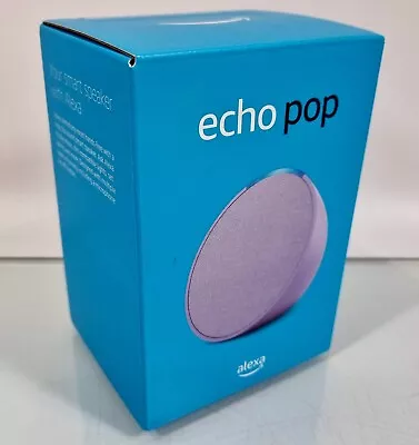 BRAND NEW AMAZON Echo Pop Compact Smart Speaker With Alexa Lavender Bloom • $59.90