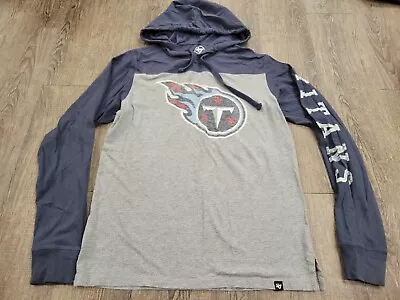 Tennessee Titans '47 Heathered Gray Navy Franklin Wooster Long Sleeve Hoodie S • $10.99