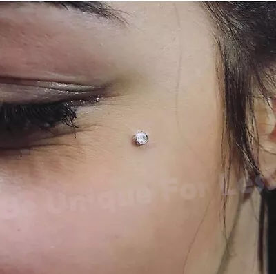 £3.49 • Buy Bezel Micro Dermal Screw Top Head Tragus  Stud Internal Threaded Anchor Top