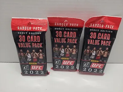 NEW (3) Panini Donruss 2022 UFC Debut Edition Hanger Pack-90 Cards • $15.30