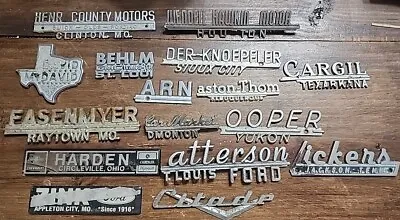 Lot Of 16--(Broken)--Metal/Plastic Dealer Emblems Car  Vintage SM6387 • $24.99