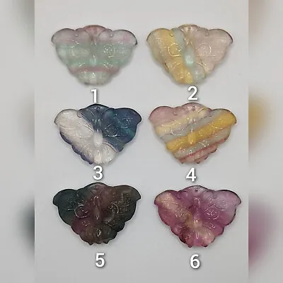 £14.99 • Buy Gorgeous Rainbow Fluorite Butterfly Carvings Reiki