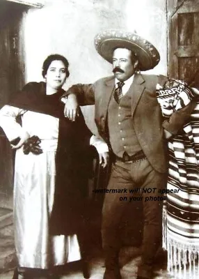Francisco Pancho Villa PHOTO & Wife Mexican Revolution General B4 Assassination • $5.68
