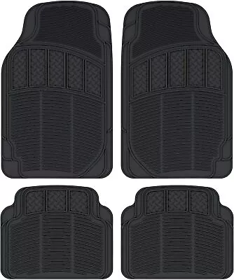 All Weather Rubber OR Carpet Car Floor Mats Heavy Duty Ridges Diamond Grid • $29.99