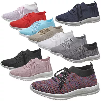 Womens Sports Jogging Trainers Hiking Walking Shoes Fitness Running Skateboard • £6.99
