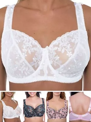 Ladies Full Cup Underwired Bra Firm Large Bust Lace Bras Plus Size Lingerie • £15.95