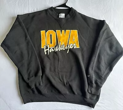 Vintage Iowa Hawkeyes Script Crewneck Sweatshirt Size XL USA Made • $28.31