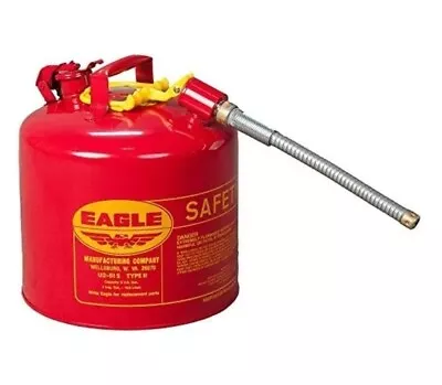 Eagle U2-51-S 5 Gallon Type II Safety Can With 7/8  O.D. Flexible Spout Red • $130