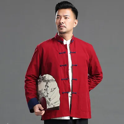 Men Chinese Traditional Tang Suit Coat Jacket Martial Arts Kung Fu Uniform Hot • $29.99