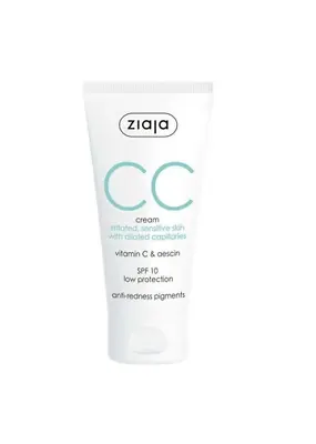 ZIAJA CREAM CC Calming Irritated Sensitive Skin With Dilated Capillaries SPF10  • £3.29