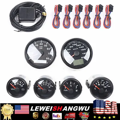 6 Gauge Set GPS Speedometer Waterproof For Truck Car Marine Boat Yacht Universal • $132.05