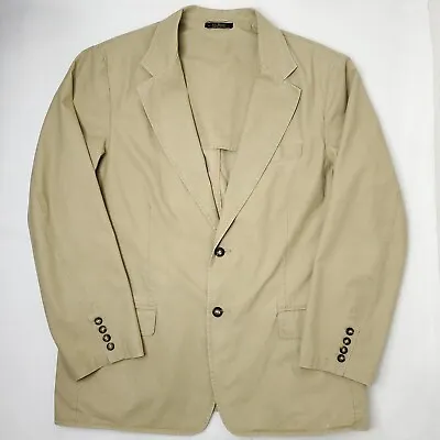 LL Bean Men's Blazer Sports Coat Jacket 44 Reg OKU59 Beige Tan Safari Canvas • $35.88