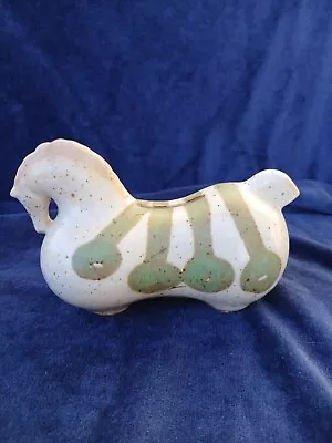 Vtg Takahashi Horse Piggy Bank Stoneware Green HTF  • $55