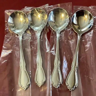 Oneida CHATEAU 4 Small Round Soup Spoons Bouillon Stainless Flatware Unused 6  • $29.99