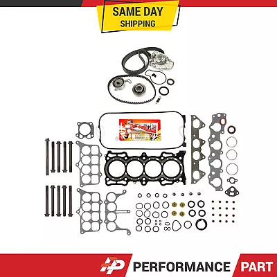 Head Gasket Set MLS Timing Belt Kit Water Pump For 94-97 Honda F22B2 F22B6 • $144.95