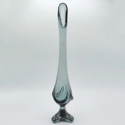 HTF Vintage Viking Epic Steel Smoke Charcoal 13” Drape Tri Footed Swung Vase • $169.99