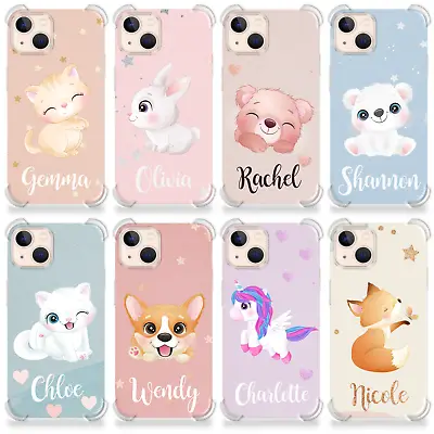 Personalised Phone Cute Kid Case Name Shockproof Cover For IPhone 13 12 11 14 15 • £7.19