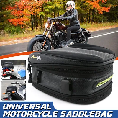 Motorcycle 10L Rear Tail Seat Back Saddle Helmet Waterproof Shoulder Carry Bag • $28.50