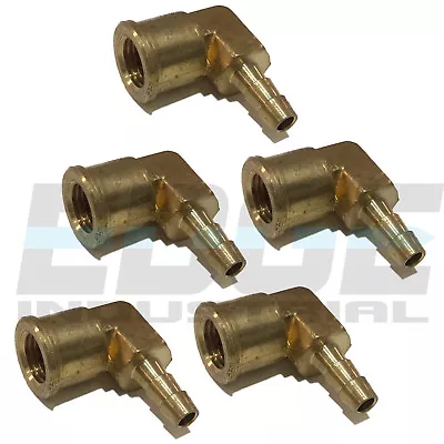 (5 PACK) 1/4 HOSE BARB ELBOW X 1/4 FEMALE NPT Brass Pipe Fitting WOG • $36.52