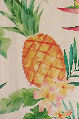 $14.99 • Buy Tropical Pineapples Floral Collage Vinyl Flannel Tablecloth Assorted Sizes