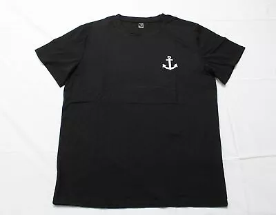 SHEIN Unisex Short Sleeve Round Neck Anchor Logo T-Shirt ZS6 Black Medium • $9.98