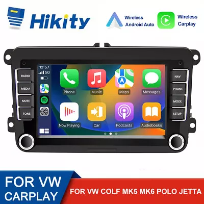 For VW GOLF MK5 MK6 7  Apple Carplay Car Stereo Radio Android 12 Player GPS 32GB • £95.99