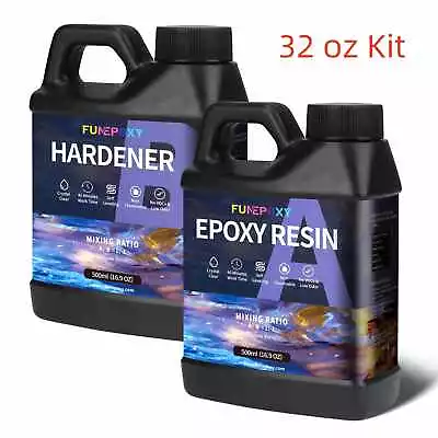 Clear Epoxy Resin - 16oz 32oz 64oz 1 Gallon 2 Gallons Kit - FDA Food Safe 1:1  • $19.99