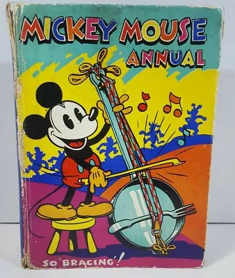 EXTREMELY RARE 1934 Mickey Mouse Annual   SO BRACING!  (Dean &Son) FIRST EDITION • $329.58