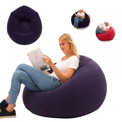 Puff Couch Camping Inflatable Sofa Bean Bag Sofas PVC Lounger Seat Lazy Chairs • $56.95