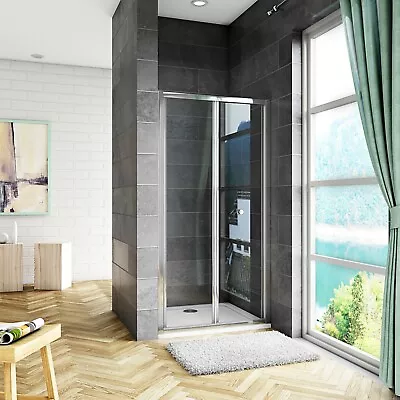 Bifold Shower Enclosure Door Glass Screen 1000/900/860/760/700mm Adjustable Size • £110