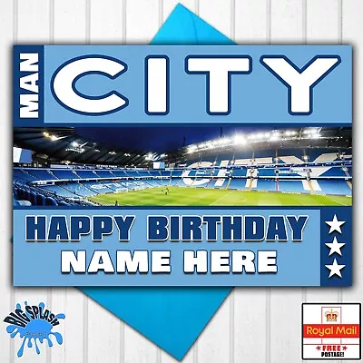 Manchester City Personalised Birthday Card Any Name/Age 21st 30th 40th 50th • £3.49