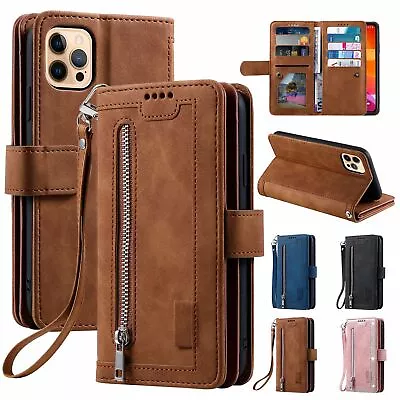 Zipper Leather Flip Wallet Case For IPhone 14 13 12 11 Pro Max XS XR 678 Plus • $13.18