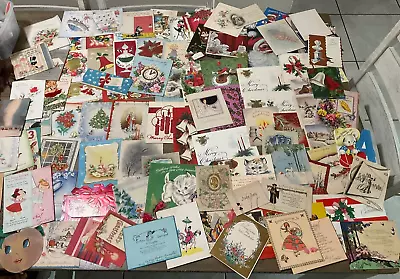 Large Lot Of Vintage 40's-60's Greeting Cards Christmas Birthday Etc X 107 • $39.99