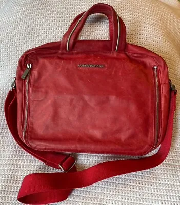 MANDARINA DUCK Red Leather Tablet Messenger Bag Crossbody-NICE • $89