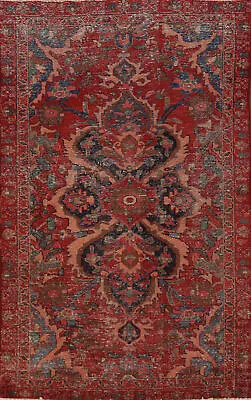 Vintage Floral Lilihan Traditional Area Rug 4x7 Wool Hand-knotted Red Carpet • $773.23