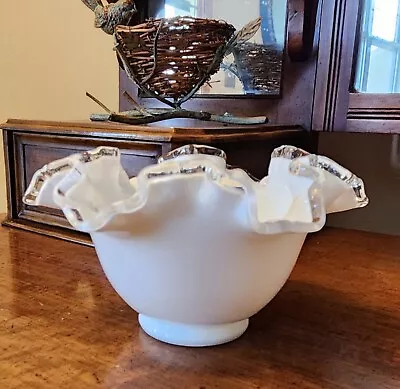 Silvercrest Milk Glass Mayonaisse Bowl Ruffled Edge 6  • $10