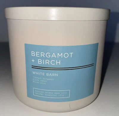 $27.99 • Buy Bath & Body Works White Barn BERGAMOT + BIRCH 3 Wick Candle 14.5 Oz