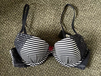 Marie Meili Navy & White Striped T-shirt Bra Size 34b New With Tags • £4