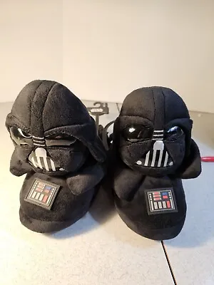 Star Wars Darth Vader Helmet House Slippers Indoor Shoes Little Boys Large 9/10 • £8.02
