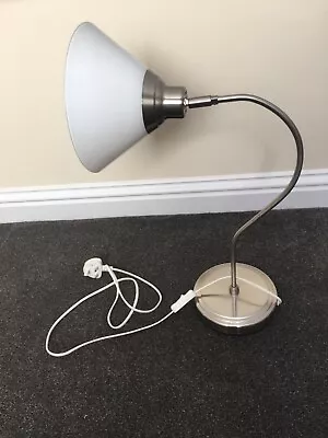 KROBY Lamp Nickel Plated Lamp With Angled  Glass Shade • £25