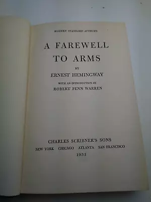 A Farewell To Arms By Ernest Hemingway ~ 1953 Charles Scribner's Sons • $6