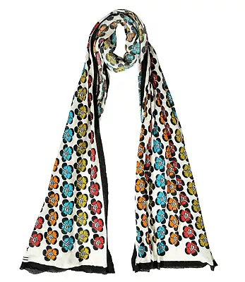 LIBERTY Of LONDON X MAC Oblong Scarf Shawl Floral Print Rayon Blend Knit Italy • $199