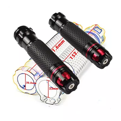 Universal Black CNC Motorcycle 22mm Throttle Hand Grips Gas Lever Plug Turnable • $24.26