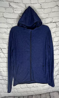 Lululemon Mens Surge Hoodie Jacket Warm Full Zip Moroccan Blue Black Sz M • $59.99