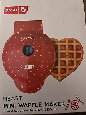 Dash Heart Mini Waffle Maker NEW 4  Love Valentine Kitchenware With SM PKG Tear • $19.99