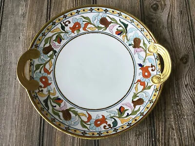 Antique 10  Nippon Morimura Bros. Plate Hand Painted 22k Gold Trim W/Handles • $31.10