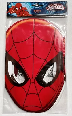 $12.49 • Buy Ultimate Spider-man 8 Pack Party Masks SEALED Paper Birthday Halloween