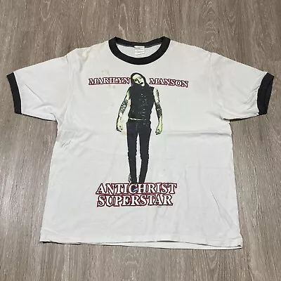 Vintage Marilyn Manson T-Shirt XL 90s Antichrist Superstar Rock Concert Tour Tee • $124.99